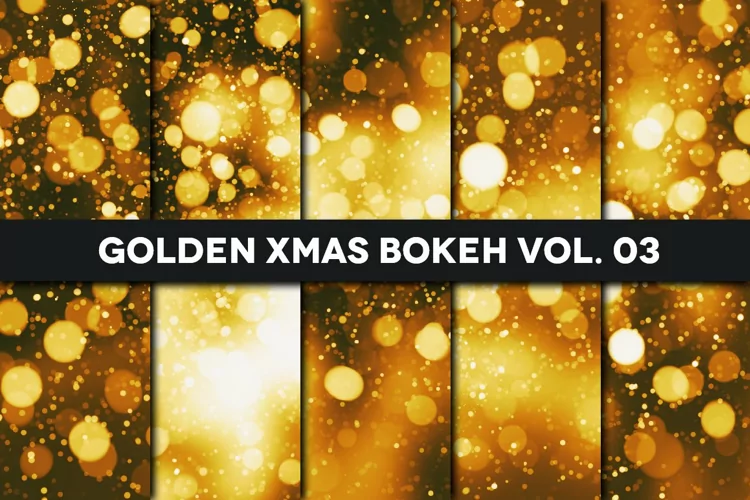 Golden Christmas Bokeh Vol. 03