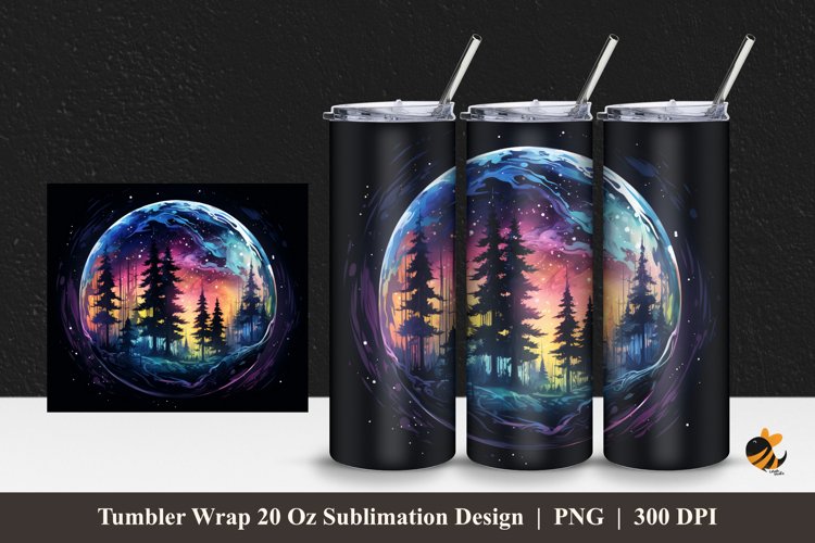 Fantasy Forest Tumbler Wrap Sublimation Design 1 example image 1