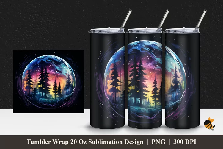 Fantasy Forest Tumbler Wrap Sublimation Design 1