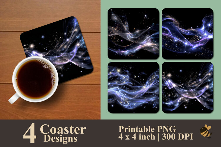 Starlight Flow Coaster Sublimation Design example image 1