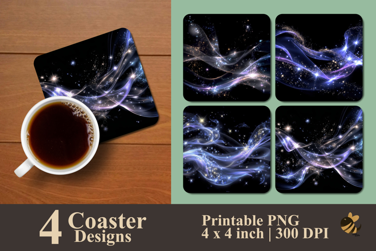 Starlight Flow Coaster Sublimation Design