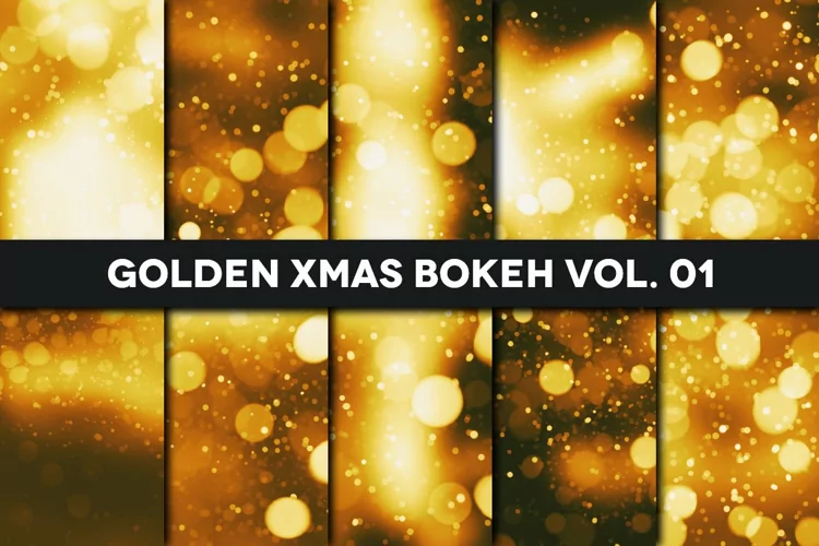 Golden Christmas Bokeh Vol. 01