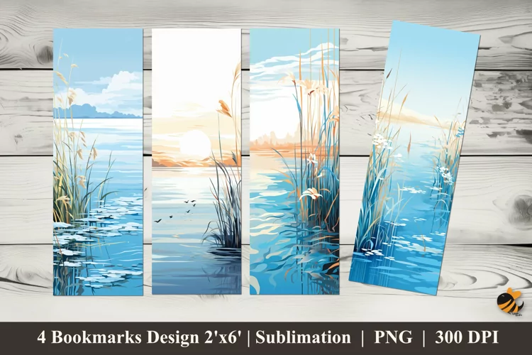 Calm Lake Bookmarks Sublimation Design