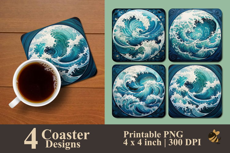Sea of Harmony Wave Coaster Sublimation Design