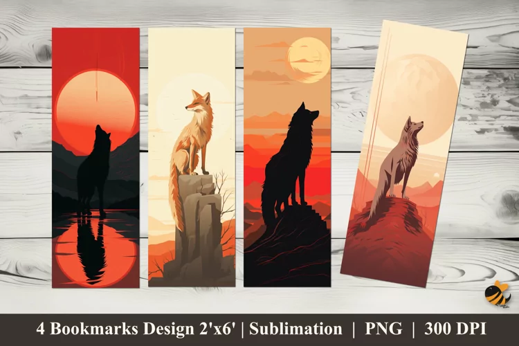 The Wolf Roared Bookmarks Sublimation Design