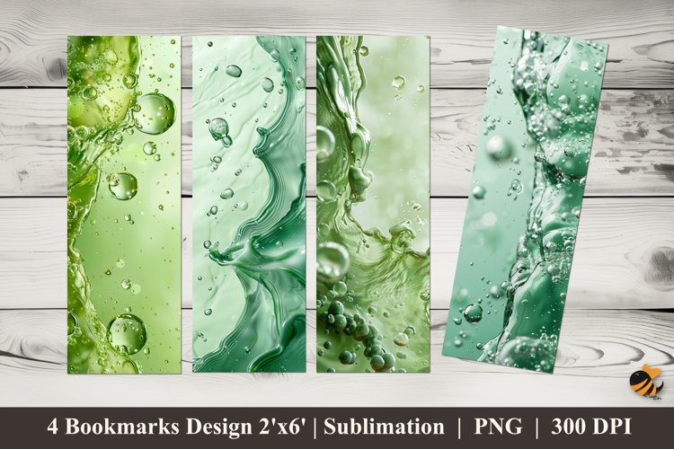 Water Bubbles Bookmarks Sublimation Design example image 1