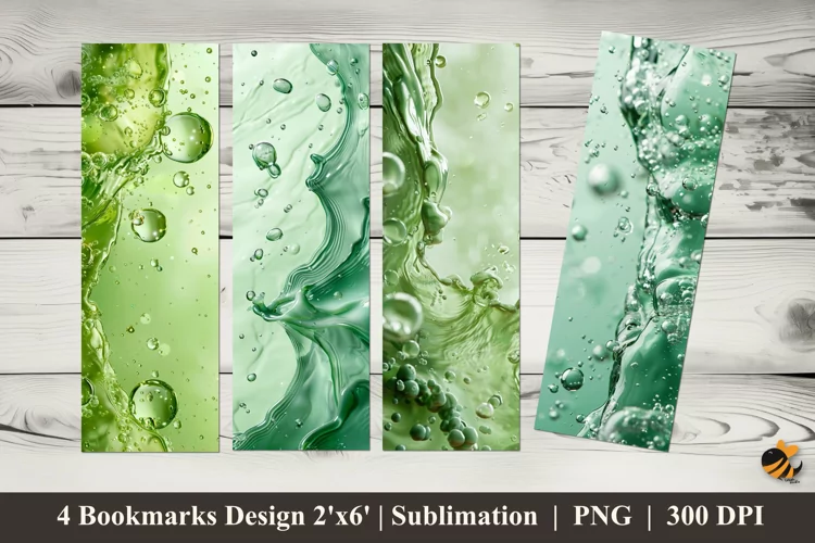 Water Bubbles Bookmarks Sublimation Design