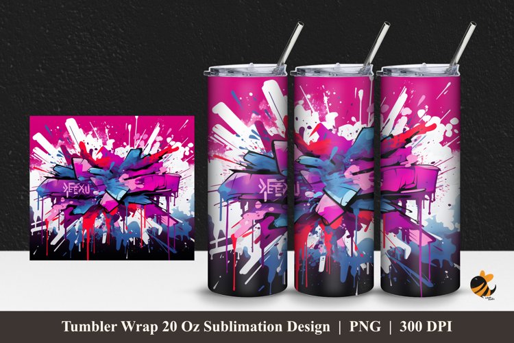 Graffity Splash Tumbler Wrap Sublimation Design 1