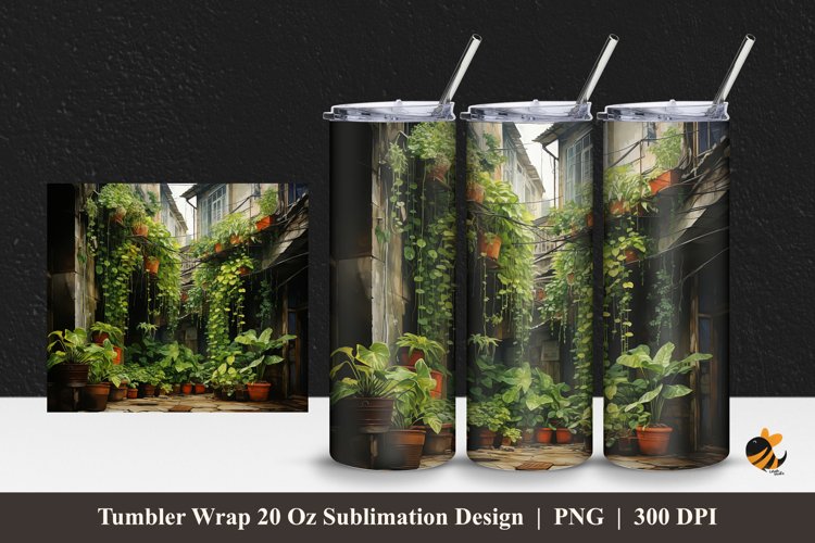 Artificial Forest Tumbler Wrap Sublimation Design 1 example image 1