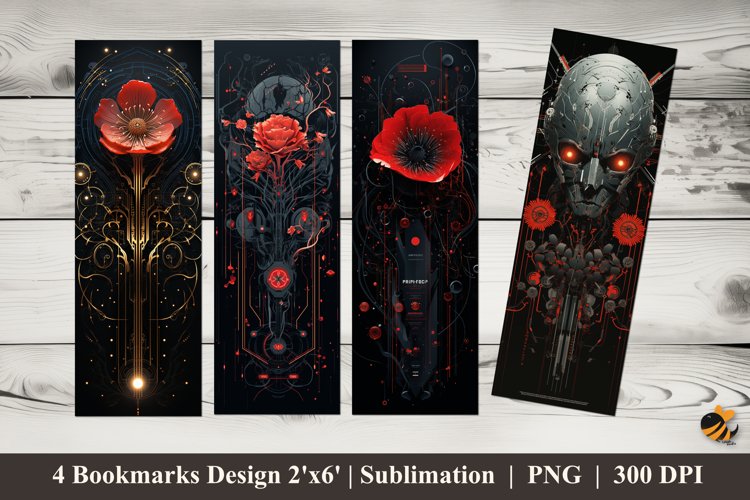 Rose Illusion Bookmarks Sublimation Design example image 1