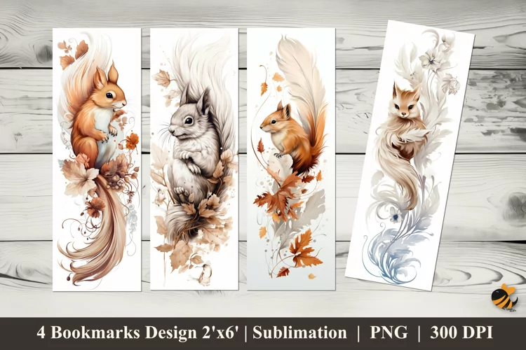 Dream Squirrel Bookmarks Sublimation Design