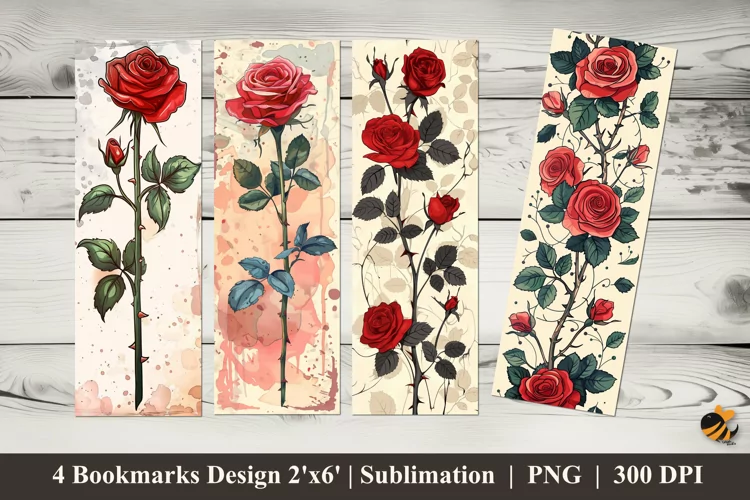 Rose Nature Bookmarks Sublimation Design