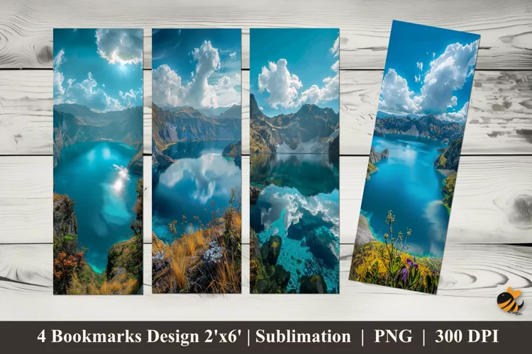 Mountain View Bookmarks Sublimation Design