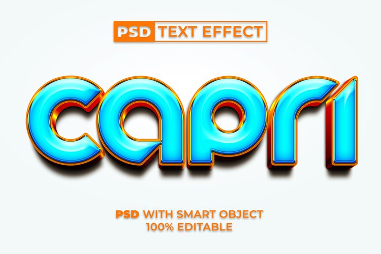 PSD Capri Text Effect Golden Style example image 1