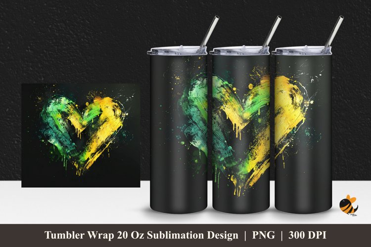 Textured Love Tumbler Wrap Sublimation Design 1