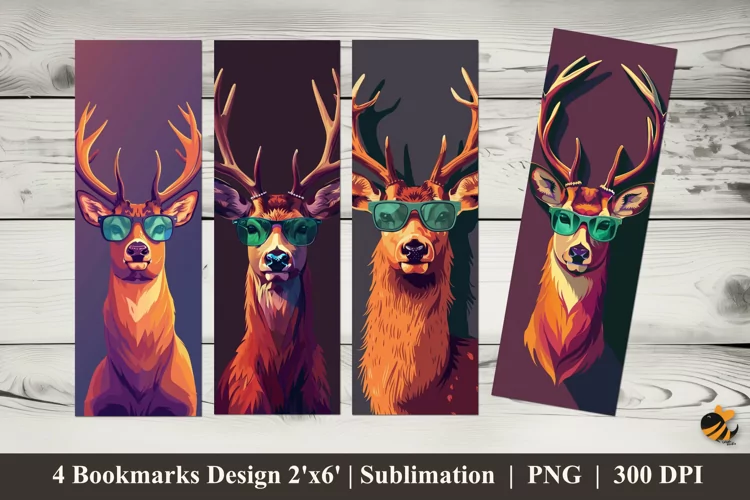 Deer Style Bookmarks Sublimation Design