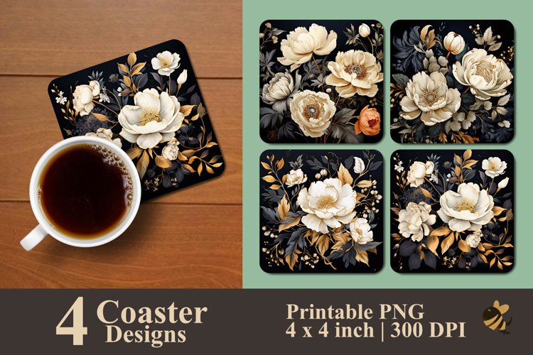 Luxury Flower Coaster Sublimation Designs