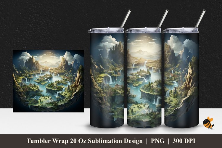 Beautiful Island Tumbler Wrap Sublimation Design 1 example image 1