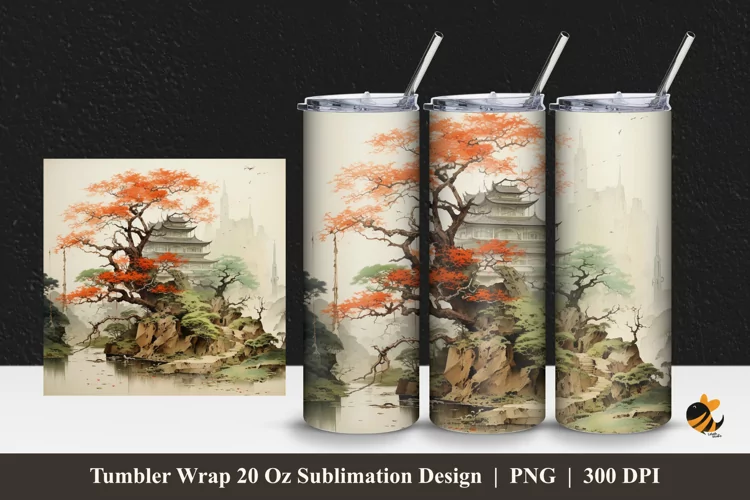 Vintage Place Tumbler Wrap Sublimation Design 1