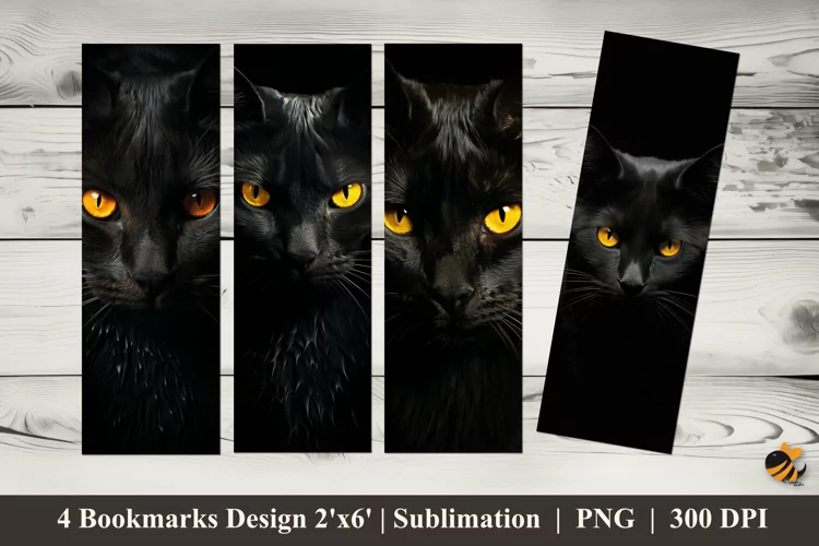 Cat Gaze Bookmarks Sublimation Design