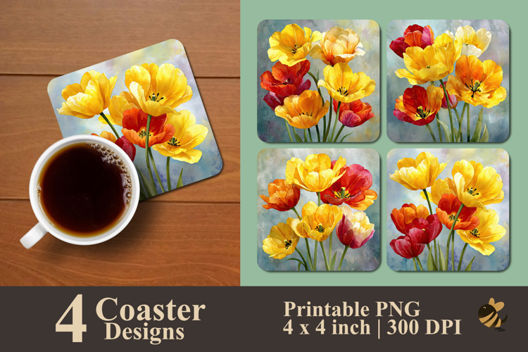 Tulip Symphony Coaster Sublimation Design