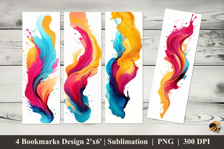 Colorful Brushes Bookmarks Sublimation Design