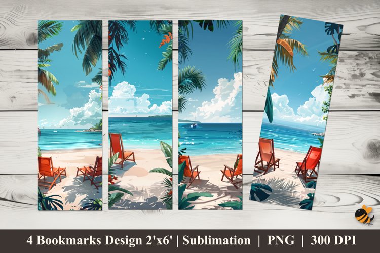 Enjoy The Beach Bookmark Sublimation Design