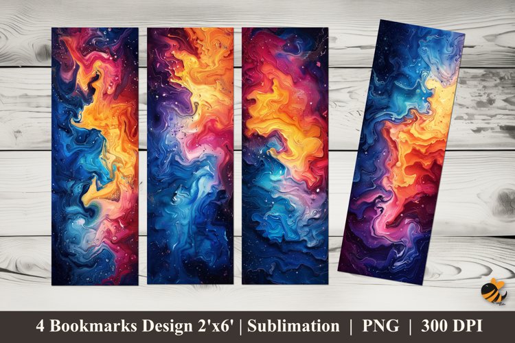 Colored Abstract Bookmarks Sublimation Design example image 1