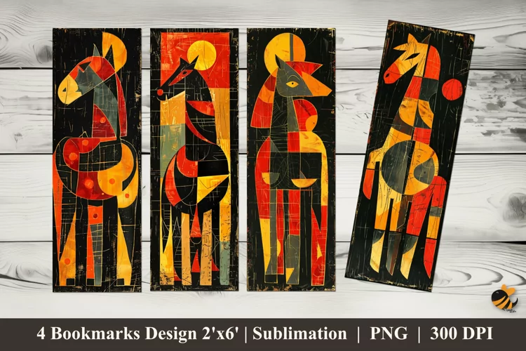 3D Art Horse Bookmarks Sublimation Design