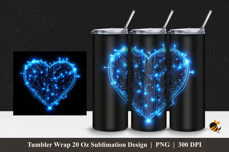 Circuit Love Tumbler Wrap Sublimation Design 1