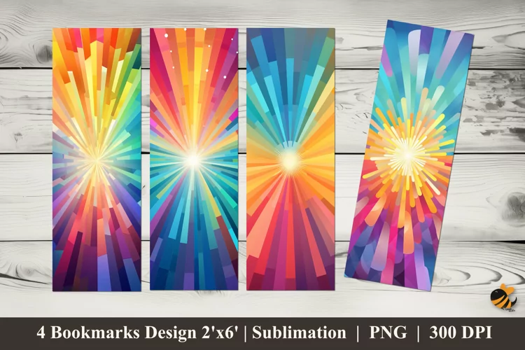 Bright Colorful Bookmark Sublimation Design
