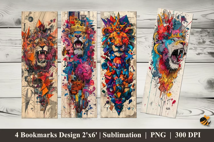Lion's Rebellion Bookmarks Sublimation Design