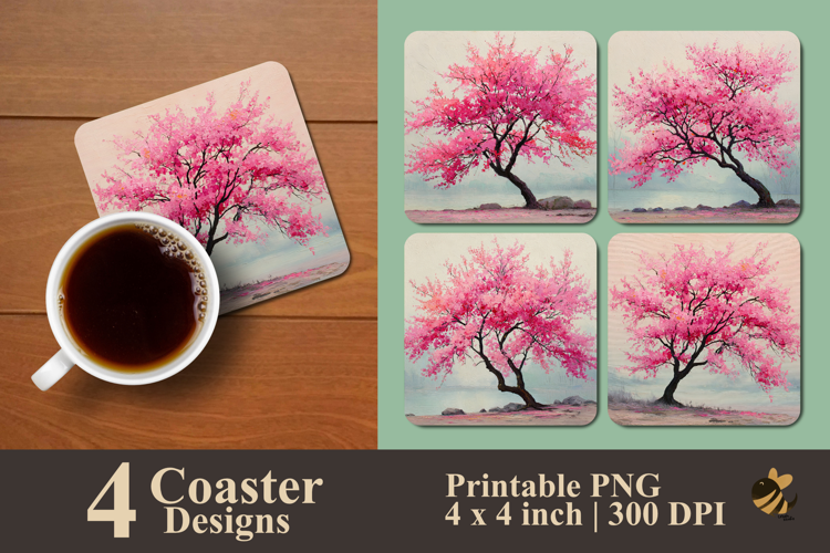 Sakura Serenity Coaster Sublimation Design