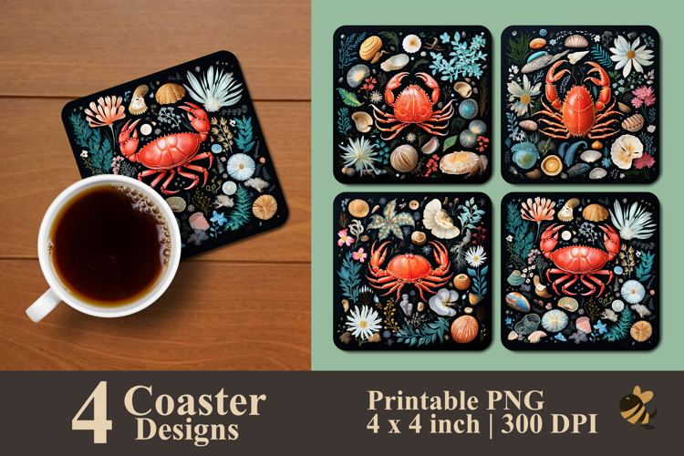 Nautical Doodle Coaster Sublimation Design