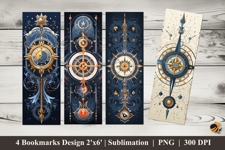 Digital Symmetric Bookmarks Sublimation Design example image 1
