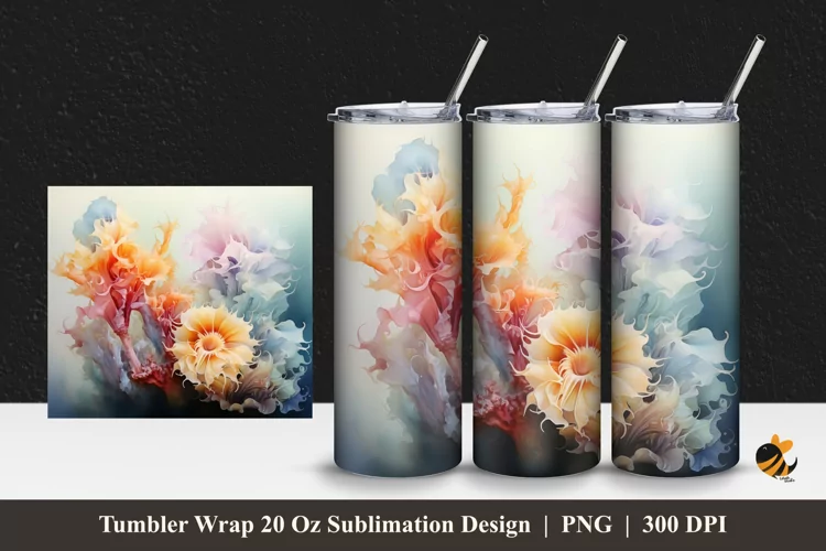 Underwater Riches Tumbler Wrap Sublimation Design 1