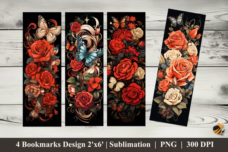 Suggestion Rose Bookmarks Sublimation Design