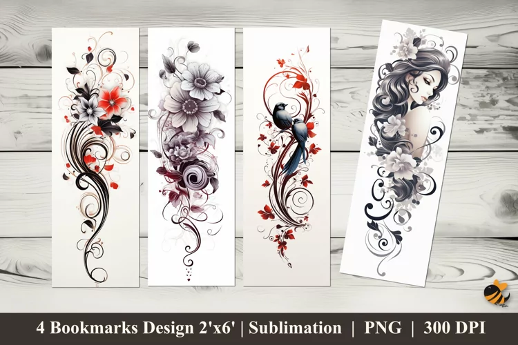 Flower of Love Bookmarks Sublimation Design