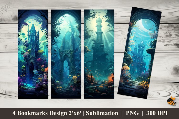 Underwater Palace Bookmark Sublimation Design