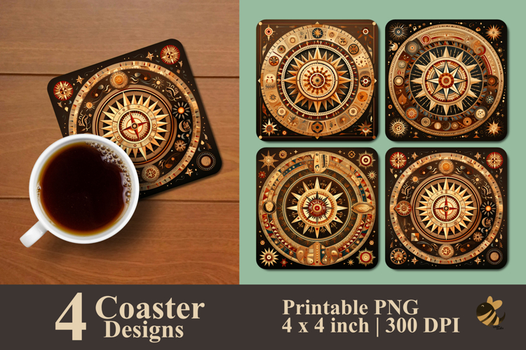 Boho Ethnic Coaster Sublimation Design