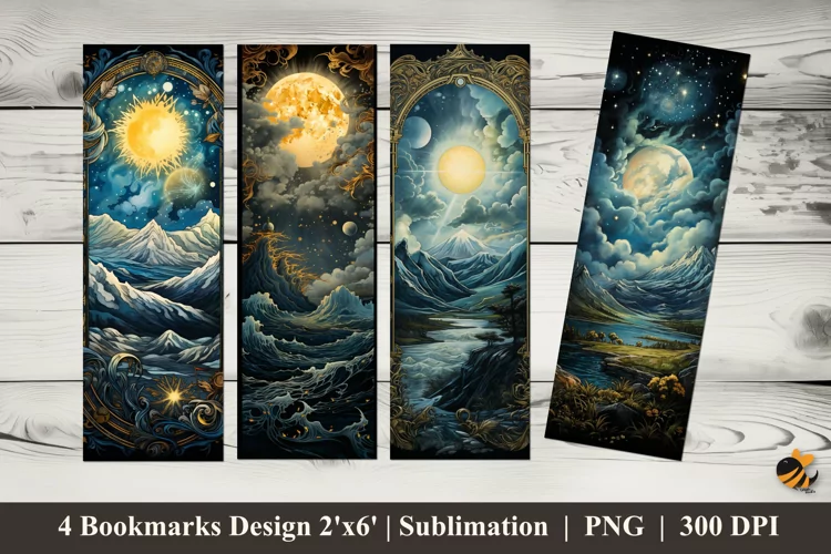 Antique Mountain Bookmarks Sublimation Design
