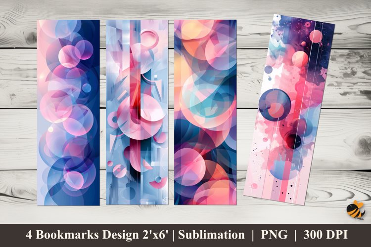 Geometric Gradation Bookmarks Sublimation Design example image 1