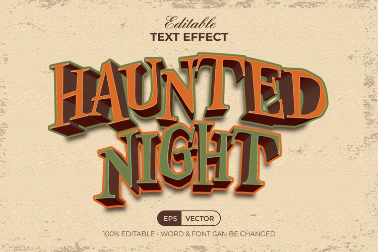 Vintage Halloween 3D Text Effect example image 1
