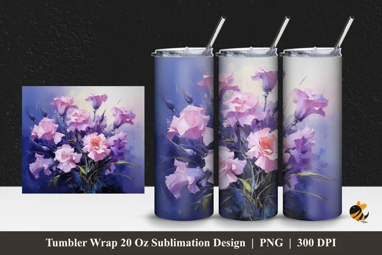 Purple Love Tumbler Wrap Sublimation Design 1