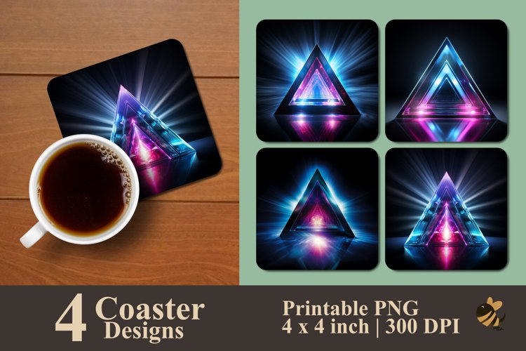 Triangle Light Coaster Sublimation Designs example image 1