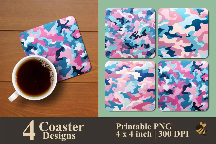 Camouflage Coaster Sublimation Designs