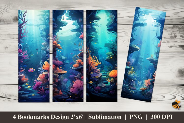 Underwater View Bookmark Sublimation Design