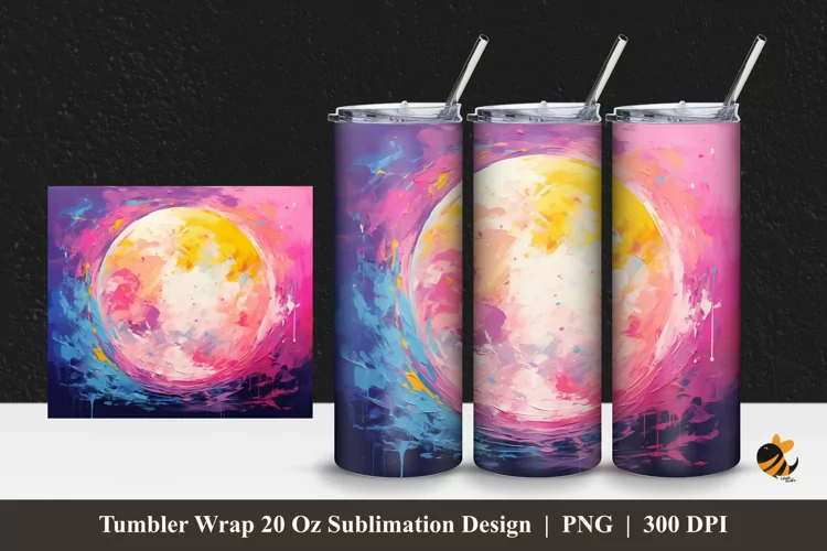 Painting Space Tumbler Wrap Sublimation Design 1