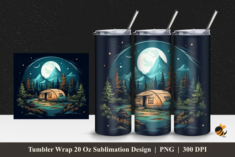 Evening Serenade Tumbler Wrap Sublimation Design 1