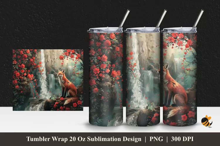 Wolf Nature Tumbler Wrap Sublimation Design 1